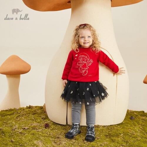 DBM17470 dave bella winter baby girls Christmas cartoon knitted sweater kids fashion toddler boutique tops