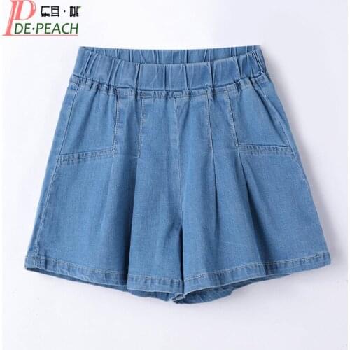 DE PEACH 2021 Summer Girls Denim Shorts Skirts Toddler Children Cotton Casual Loose Jeans Pants Fashion Baby Kids Clothes