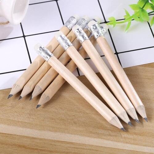 1pc Wood Pencil With Eraser Hb Short Size Pencil For Primary Desenho Students Exam Stationery De Essentials Supplies Lapis G0H4