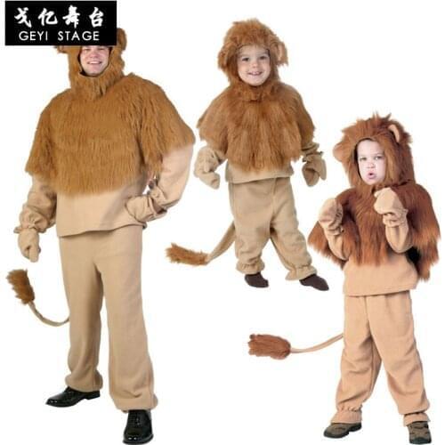 Halloween Childrens Cosplay Costume Animal Carnival Performance Men Children Long Haire Lions Clothes