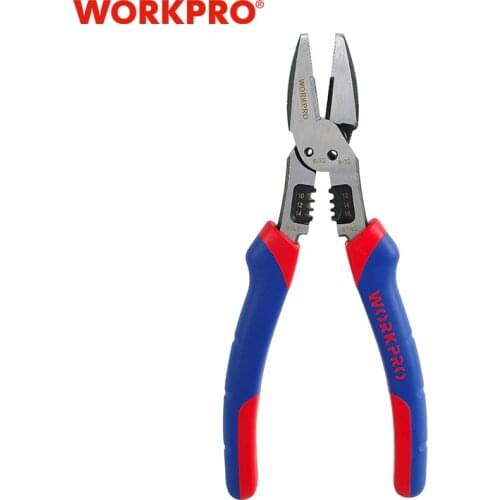 WORKPRO 8 inch Electrical Plier Flat Nose Plier Multi Plier Offset Pistol Handle Combination Pliers Cable Wire Cutter Tool