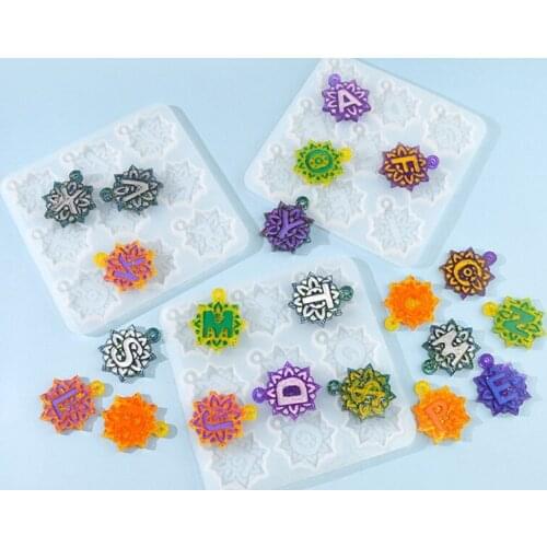 3Pcs Mandala Alphabet Resin Molds 26 Letters Molds Keychain Molds Epoxy Molds for Keychains Fridge Magnets Phone Grips