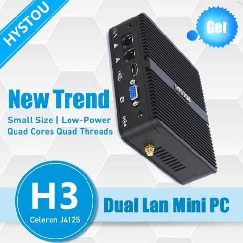 Intel Quad Core Micro Computer mini pc Desktop CPU Intel J4125 J4105 Fanless Mini PC 2.70 GHz Low Power 12V Greenest HTPC BOX
