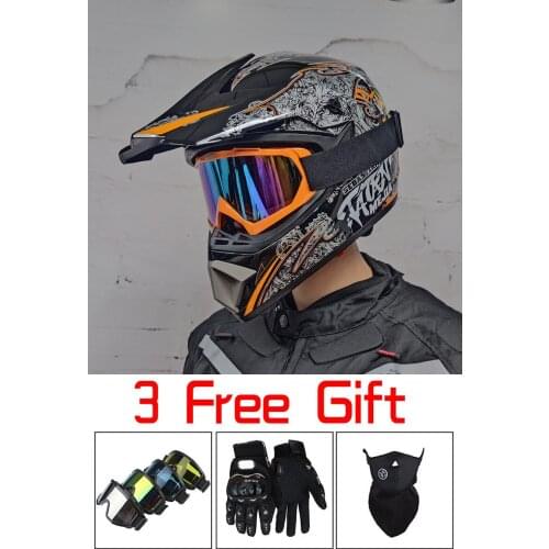 Compact ultra light bicycle helmet DH MTB All terrain motorcycle helmet Free glasses Childrens off-road helmet capacete de moto