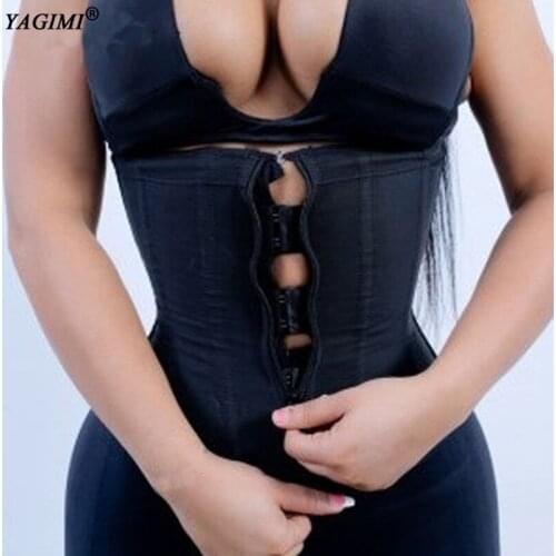 Women Corset Body Shaper Latex Waist Trainer Zipper Underbust Slim Tummy Waist Cincher Slimming Briefs Shaper Belt Shapewear