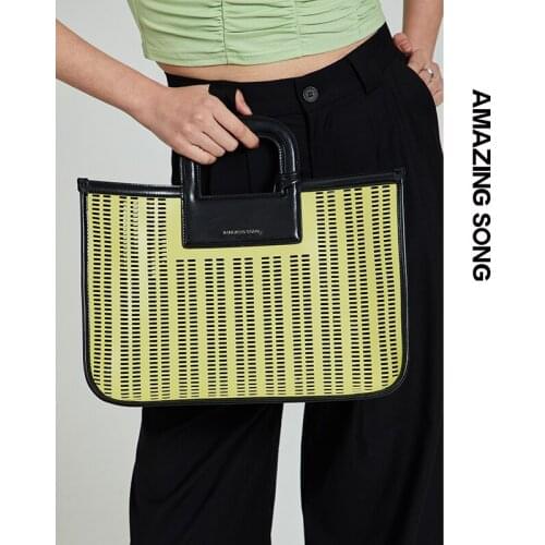 Amazing Song Vegetable Basket Bag Hollow Bag Female Summer Large Portable Shopping Bag Travel Bag large Capacity TOTE Bag