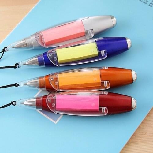 Creative Multifunctional Ballpoint Pen Lanyard Note Paper Lamp Ballpen Student Stationery Office Supplies