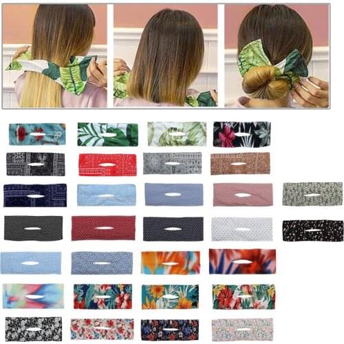 Summer Knotted Deft Bun Fashion Hair Bands Headband Fashion Head Wrap Braider Hairstyle Hairpin Hair Accessories for Girls Women