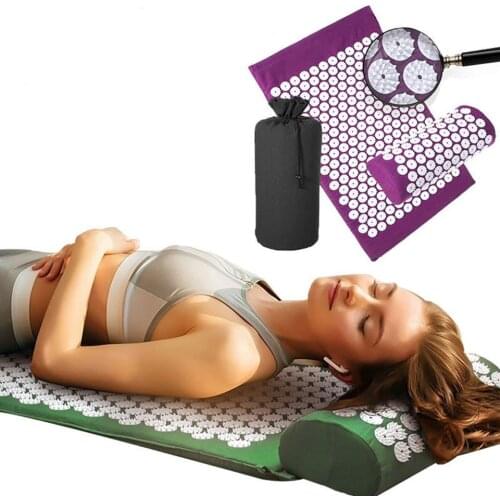 Massage Cushion Yoga Acupressure Mat Acupressure Relieve Stress Back Neck Body Pain Acupuncture Mat Massage Mat with Pillow