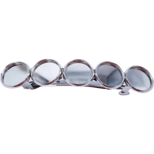 Rhodium Plated 70pcs 14x60mm Metal Barrette Hair Clips with 12mm Bezel Blank Settings for Jewelry Making HBF06