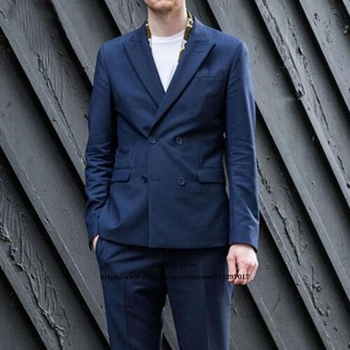 Mens Slim Fit Suits Fashion Casual Wedding Groom 2 Piece Sets Formal Business Blazer Classic Tuxedo Terno Masculino Jacket+Pants