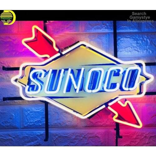 Neon Sign Light 10Kv For Custom Sunoco Gas Gasoline Neon Acrylic Room Decor Aesthetic Room Decor Neon Light Wall Lamp Arcade Pub