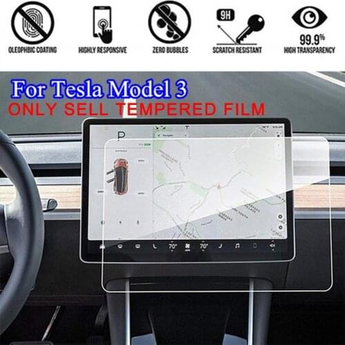 New 1pcs 15Inch Model3 Car Screen Tempered Glass Protector Film for Tesla Model 3 Accessories Navigator Display HD Film