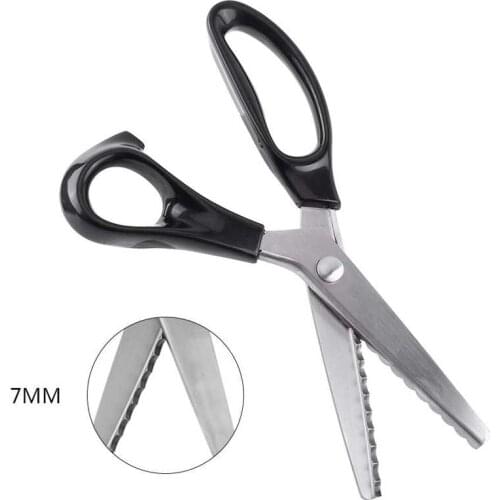 Stainless Steel Round Edge Dressmaking Pinking Shears Scissors Clipper 3 5 7mm