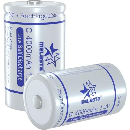 2pcs LSD NIMH 1.2V Rechargeable battery 4000mAh Size C Low Self Discharge for Portable Radios Cassette Records Baby Equipment