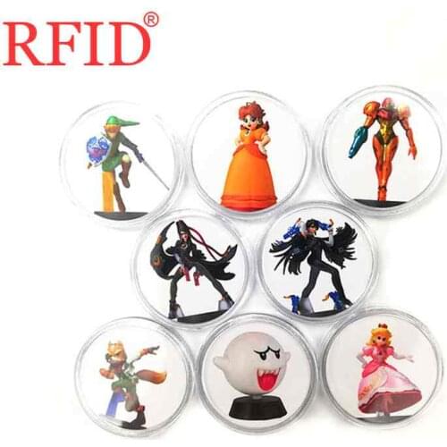 Full Set 8pcs Circular Bayonetta 2 NFC Game Cards Game Equipment Card Round Ntag215 Tags NS Switch WiiU 3DS /3DS XL