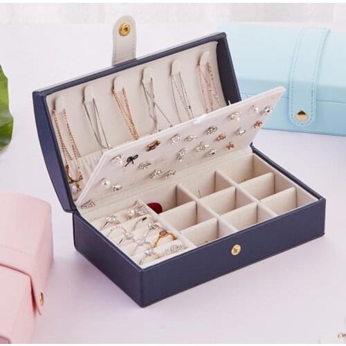 Portable Jewelry Organizer Travel Jewelry Case Boxes Large Space Jewelry Holder for Necklace Ring Display Makeup Storage Gift
