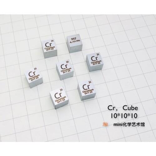Real Shot Metal Chromium Periodic Table Cube 10mm 7.3g Cr 99.7 Chrome Cubic Metal Chromium