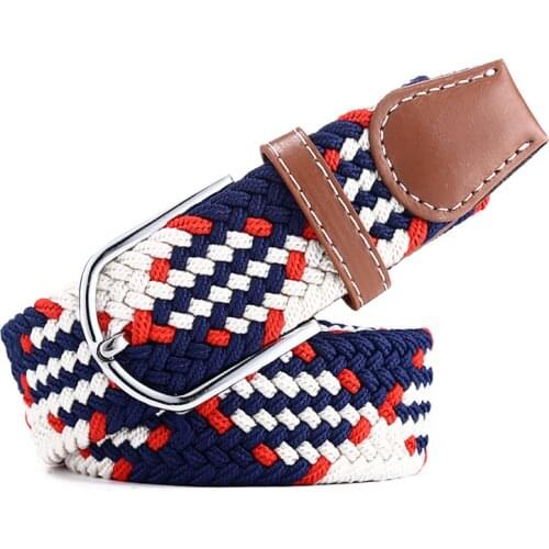 High Quality Fashionable Elastic Canvas Belts for Women Knitted Buckle Adjustable Belt Male Canvas Belts for Jeans 2021 NEW