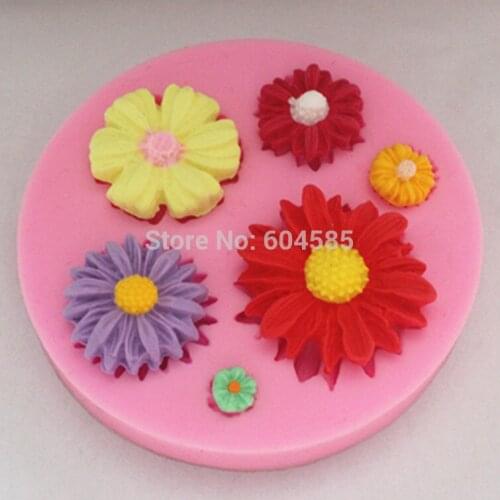 Flower Shaped Chocolate Candy Jello 3d Silicone Mold Soap Mould Cartoon Figre/cake Tools