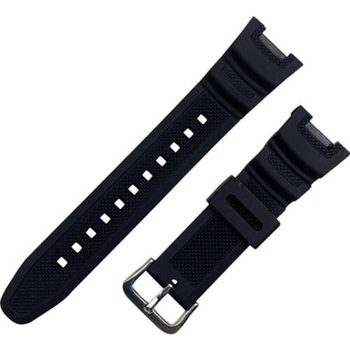 Silicone Watch Strap Steel Buckle Wristband for C asio SGW-100