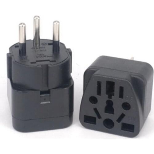 Universal Black Copper 10A 250V EU US UK AU Japan Swiss Germany France To Israel Egypt Pakistan Adapter Plug Type H Plug
