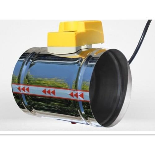 HVAC stainless steel damper electric adjustable air valve motorized check valve for ventilation with three position 100mm 220V