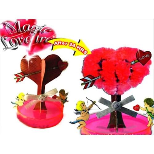 Visual 2019 7x7cm DIY Red Big Magic Growing Paper Love Tree Kit Magically Cherry Trees Hot Christmas Kids Toys For Children 2PCS