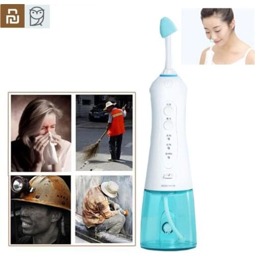 Youpin miaomiaoce Electric Nasal Wash 360 degree rotation Cleaner Nose Rechargeable Waterproof Allergic Rhinitis Neti Pot Kit