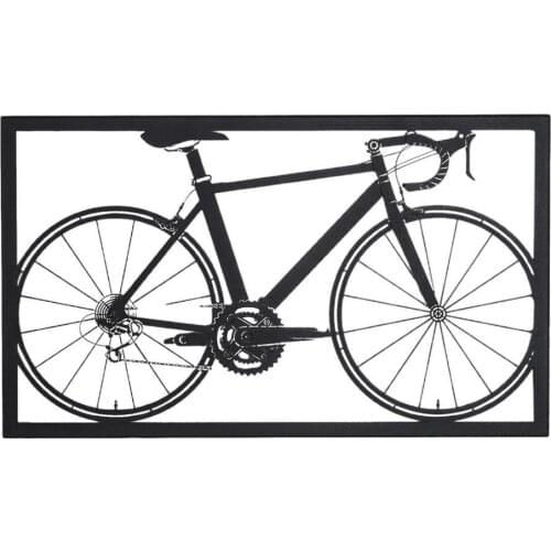 Iron Bicycle Ornament Black Unique Floating Hanging Sculpture Silhouettes Artistic Wall Art Ornaments Long-Lasting for Cafe