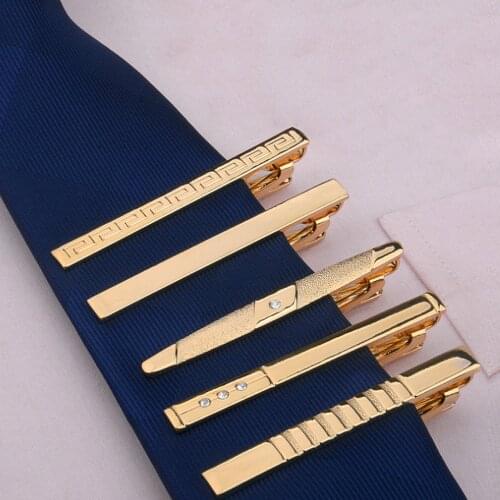 Golden Tie Clips Men Neckcloth Decorations Accessories Male Metal Tie Clip Neck Pin Gifts for Gentle Men 2019 Fashion Jewelry