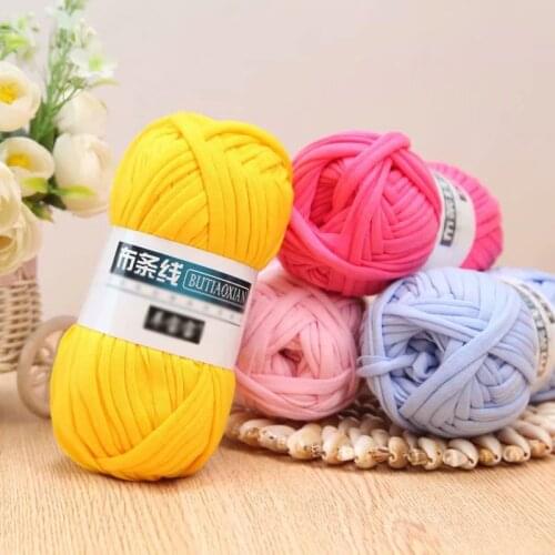 1Pc=100g 33M DIY Hand-knitted Cloth To Crochet Yarn for Crocheted Bag Mat Weaving Thread Yarn Polyester Woven Carpet
