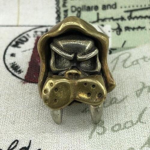 1PC Retro Brass Oxide Seal Skull EDC Paracord Beads Umbrella Rope Cord Lanyard Pendants Knife Beads Outdoor knife Accessories