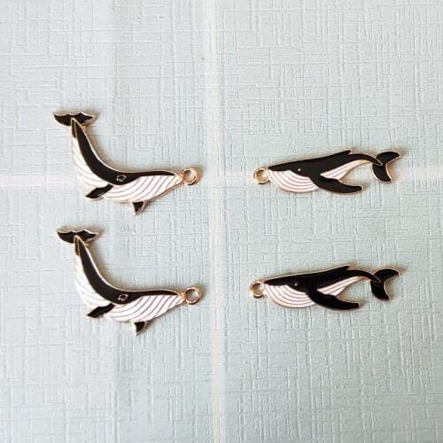 10pcs Drop Oil Whale Pendants Lovely Cartoon Enamel Charms Pendants Fit DIY Earring KeyChain Jewelry Accessory Handmade FX248