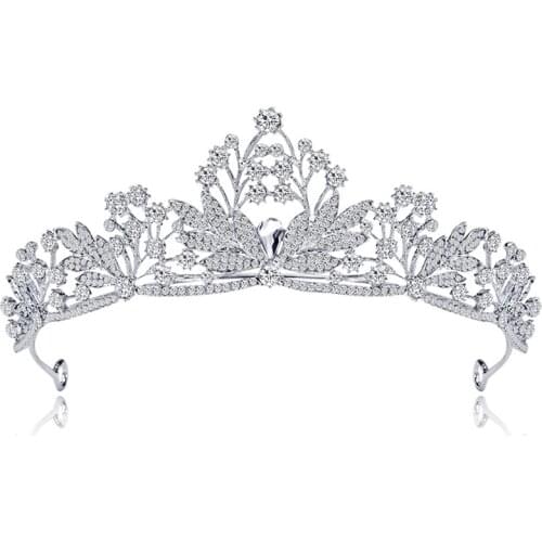10 PCS /Lot Fashion Wedding Crown for Bridal Headpiece Clear Crystal Bride Tiara Wedding Hair Accessories