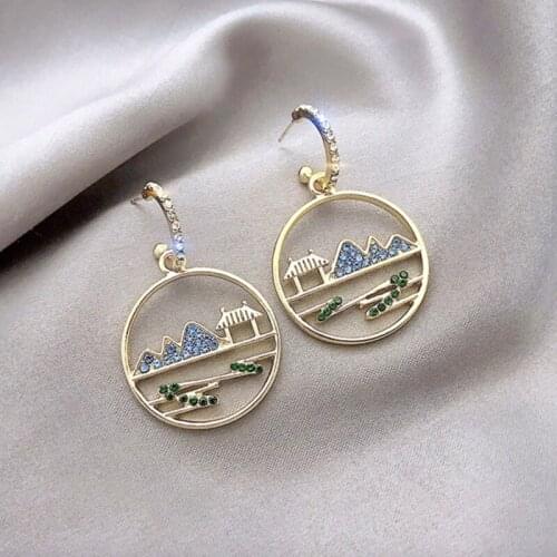 New Fashion Trendy China Wind Stud Earring High Quality Geometric Long Earrings For Women Ladies