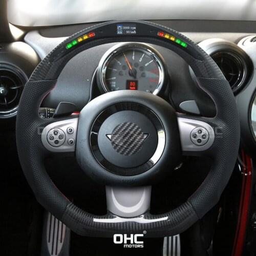 100% Real Carbon Fiber LED Performance Steering Wheel compatible for R55 R56 R57 R58 R59 R60 R61 S