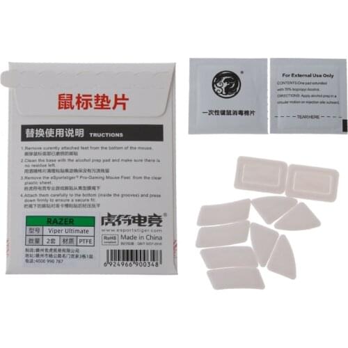 2 Sets/pack Tiger Gaming Mouse Feet Mouse Skate For Razer Viper Ultimate Mouse White Mouse Glides Curve Edge A22 21 Dropshipping