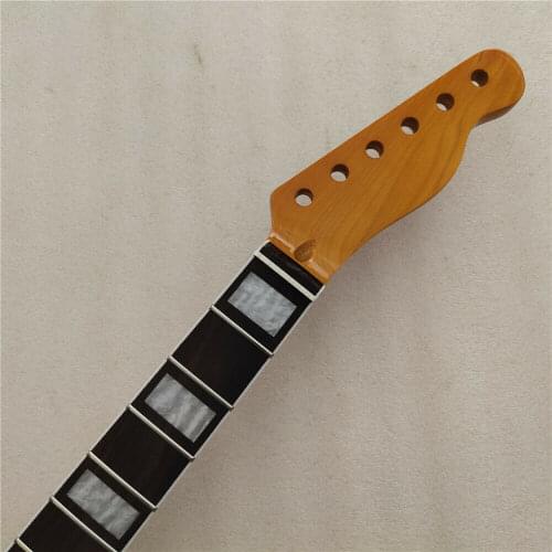 21 Frets Maple Electric Guitar Neck Replacement rosewood Fretboard Yellow