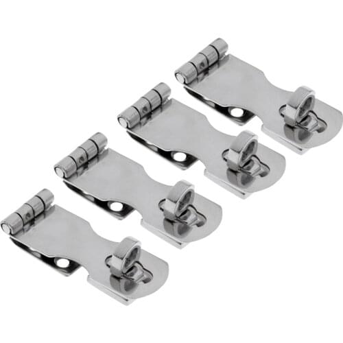 4pcs Stainless Steel 2.5 inch Safety Padlock Swivel Hasp Heavy Duty Gate Latches Lock, Sliver