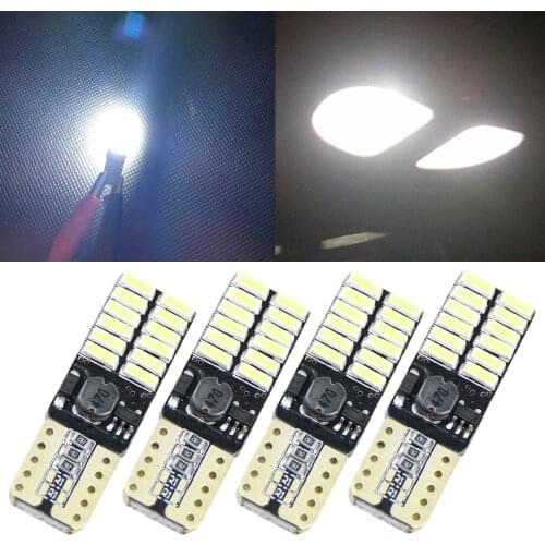 4x 12V 24V No polarity Canbus T10 LED bulbs with 4014SMD 24 leds Interior Wedge Light 194 168 W5W LED LAMP White Amber NO ERROR