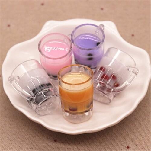 5pcs New Mix Colors 3D Mini Glass Bubble/Bean Milk Tea Cup DIY Craft/Jewelry Accessory,23*33mm