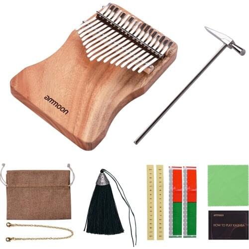 Ammoon 17-Key Thumb Piano Kalimba Camphorwood C Tone with Carry Bag Music Book Musical Scale Stickers Tuning Hammer kalimba