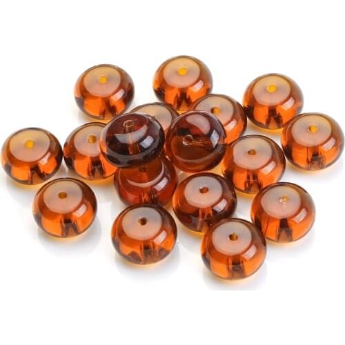 20Pcs/Lot Crystal Flat Pendant Smooth 16mm Glass Round Beads Brown Color For DIY Making Womens Charm Earing Jewelry Accessories