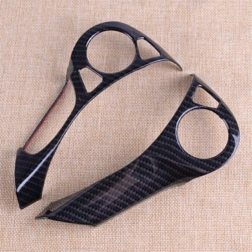 CITALL 2pcs/kit Black Carbon Fiber Style Steering Wheel Decorative Cover Trim Fit for Honda Accord 2014 2015 2016 2017