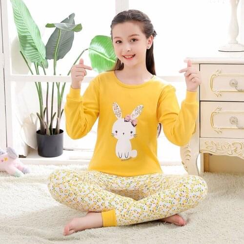 Kids Girls Sleepwear Teenage Pajamas For Boys Nightwear Home Suit Childrens Pajamas Winter Long Sleeves Pyjamas Sets 9-19Years
