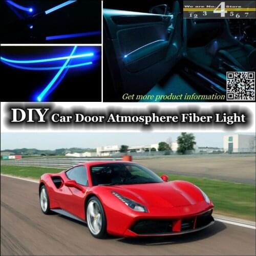For Ferrari 488 GTB interior Ambient Light Tuning Atmosphere Fiber Optic Band Lights Inside Door Panel illumination Not EL light