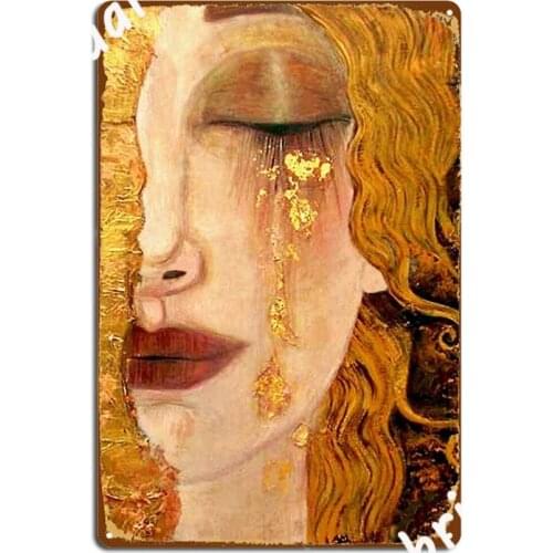 Freya S Tears Golden Tears Portrait Poster Metal Plaque Wall Decor Wall Pub Party Retro Tin Sign Poster