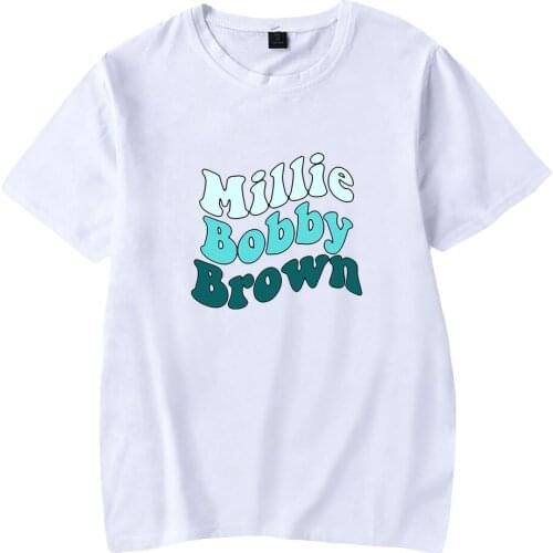Millie bobby brown Fashion Prints T-shirts Women/Men Harajuku Summer Short Sleeve Tshirts Hot Sale Casual Streetwear T shirts