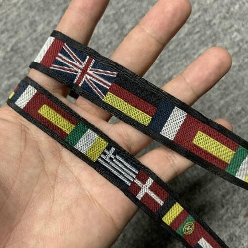 10YARD 7/8 And 5/8 Inch 22MM 16MM Black Flag Cartoon Jacquard Ribbon Tape Sewing